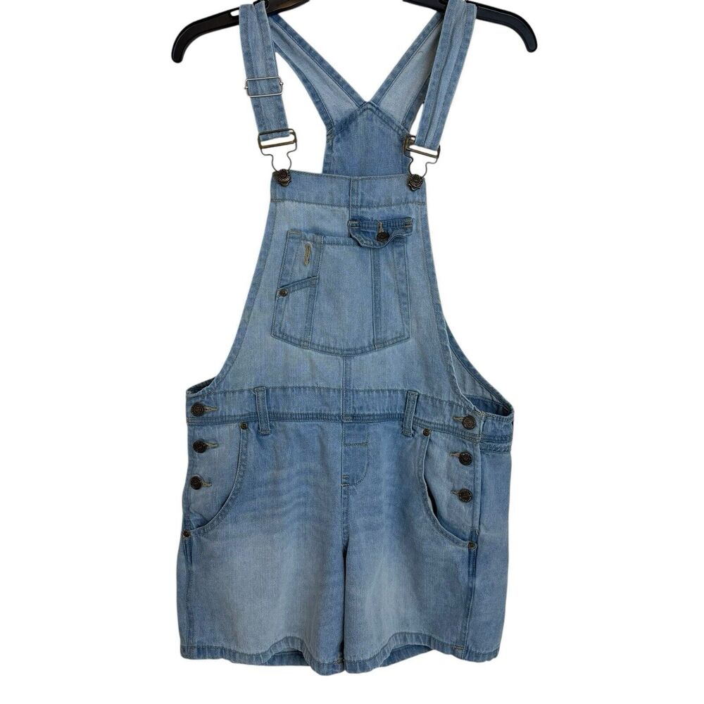 Vintage Lei Denim Overalls Shorts M Distressed Chic Jean Country Style Western